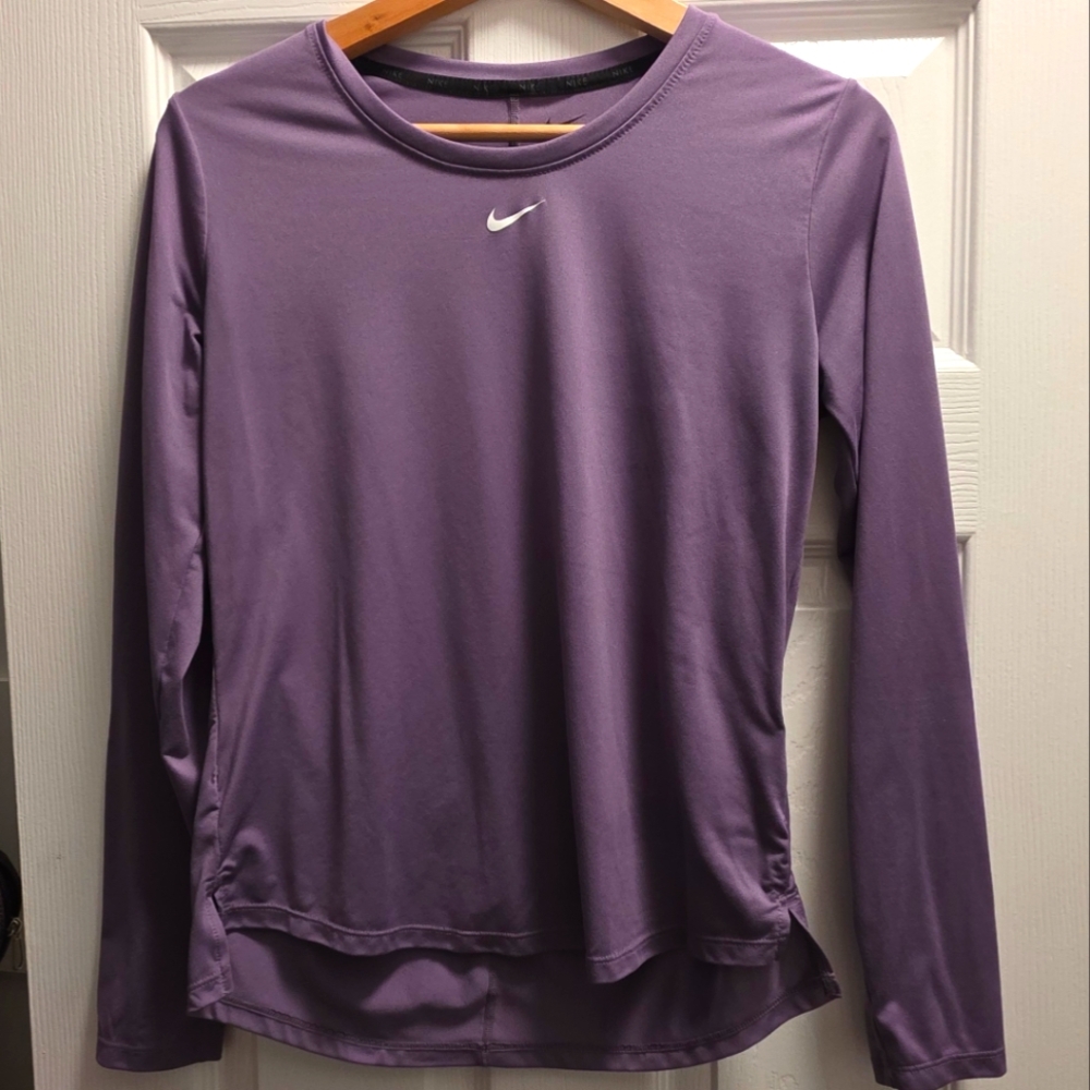 Nike Purple Fitted Long Sleeve Tee